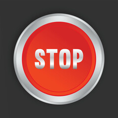 stop button isolated, 3d illustration