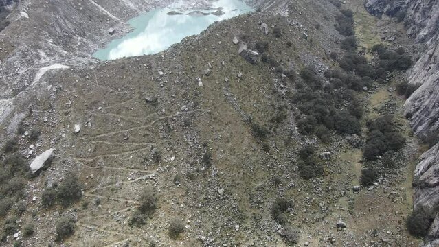 llaca valley of huaraz filmed by drone