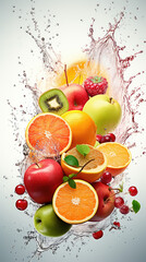 Tropical Fruits, Juice Splash, Food Photography