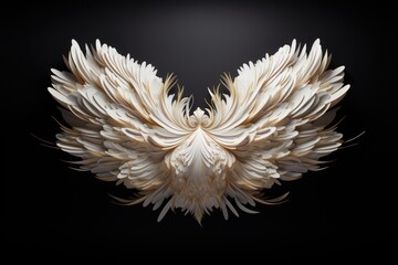 Angel wings made of paper, sculpted forms, multilayered abstraction AI Generated Illustration