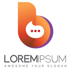 Abstract logo design. Letter b Vector Logo Template Technology