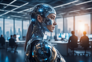 サイボーグ女性ロボットと人間が共存するオフスワーク