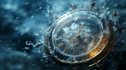 A clock's hands frozen in a captivating moment.cool wallpaper	 - obrazy, fototapety, plakaty