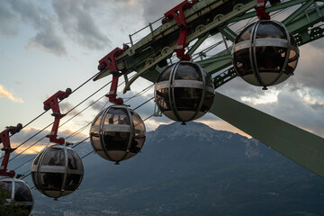 View of Grenoble from the heights of the Bastille. France
