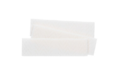 Sticks of tasty chewing gum isolated on white, top view
