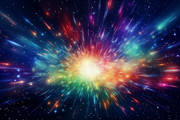 Vibrant burst of stars forming an explosive border. Generative AI