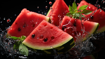 Watermelon in water, Food photography