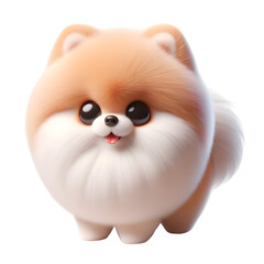 Fototapeta na wymiar 3D Animated Cute Pomeranian with Fluffy Fur