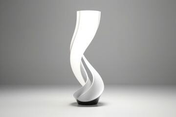 Twisted waves: modern minimalist industrial design in 3D render with studio lighting on white background. Generative AI