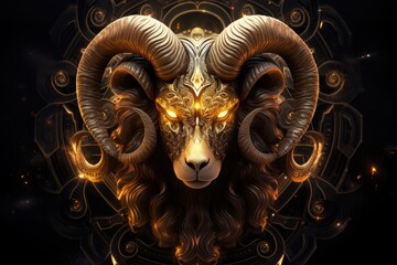 Zodiac Aries Symbol Aries is a fire sign - obrazy, fototapety, plakaty