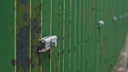 Metal Flat Bar Fence Painted with Green Paint