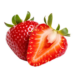 set of strawberries isolated