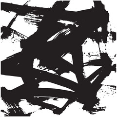 Black brush stroke vector shape isolated on white background . Grunge hand draw