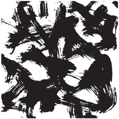 Black brush stroke vector shape isolated on white background . Grunge hand draw