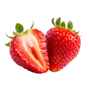 set of strawberries isolated