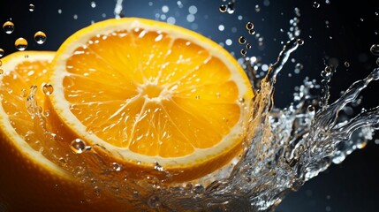 A juicy orange being peeled in motion
