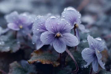 Frozen violets. Chilling frosts. Bitterly cold. Generative AI