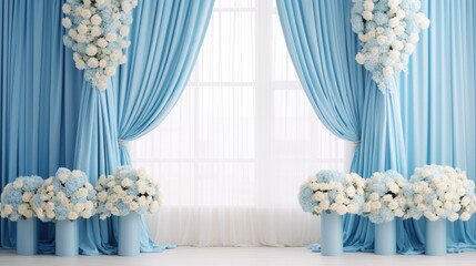 Serene Blue Wedding Backdrop