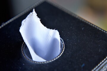 The Opened tissue box on white background for print design and mock up