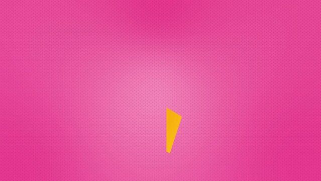 Sale title animated yellow ribbon banner Pink Background