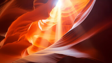 the light beams in Antelope Canyon