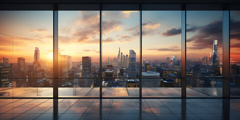 sunset over the city,
Skyline Window Images,
City of Lights: Sunset in the Metropolis