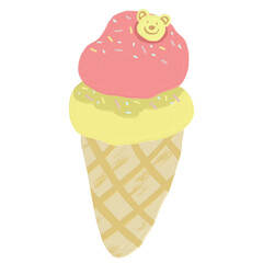 ice cream cone oil paint