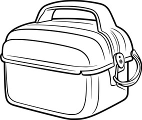 outline illustration of Lunchboox for coloring page