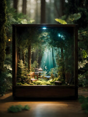 Beautiful Magical forest, WhisperingTrees, FairyTaleForest, MagicalHabitat Enchanted Grove: Secrets Unveiled, Ai generated image 