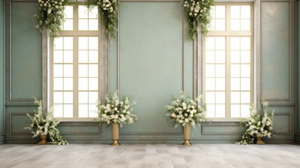 Fototapeta na wymiar Green Harmony Wedding Setting