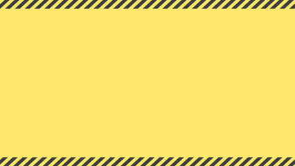 黄色の背景に太い黒の斜線のシンプルなフレーム - 警告･危険･防災のイメージ素材 -  16:9