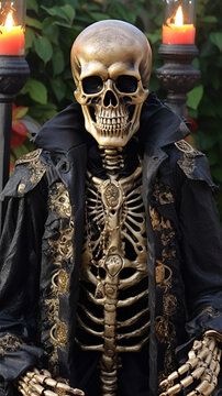 Skeleton at the Halloween parade in London, England, UK.
 generativa IA