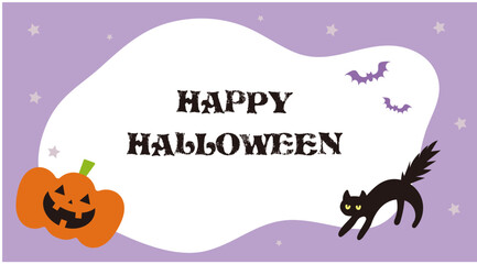 ハロウィンかぼちゃのかわいい背景フレームイラスト