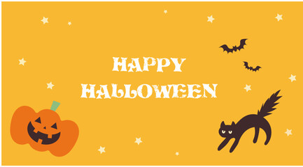 ハロウィンかぼちゃのかわいい背景フレームイラスト