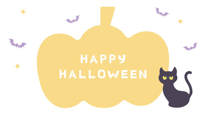 ハロウィンかぼちゃのかわいい背景フレームイラスト