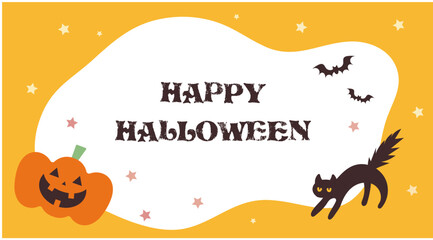 ハロウィンかぼちゃのかわいい背景フレームイラスト