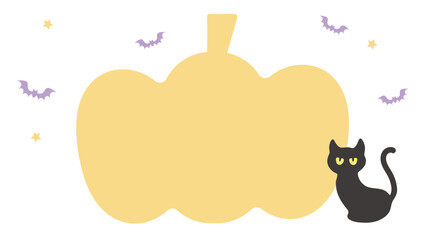 ハロウィンかぼちゃのかわいい背景フレームイラスト