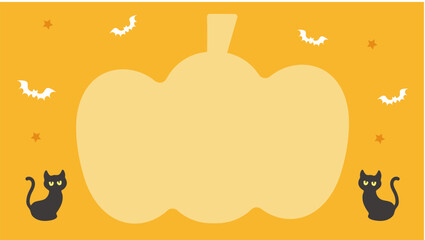 ハロウィンかぼちゃのかわいい背景フレームイラスト
