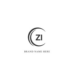 ZI logo. Z I design. White ZI letter. ZI, Z I letter logo design. Initial letter ZI linked circle uppercase monogram logo.