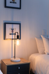 interior of a bedroom with light