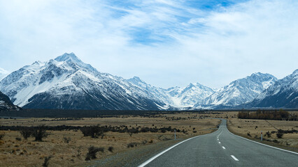 road to the mountains hooker valley, New Zealnd