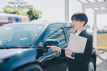 車　仕事　女性　営業　business　woman　car