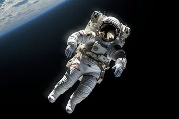 Fotobehang 宇宙空間で船外活動を行う宇宙飛行士 © Kinapi
