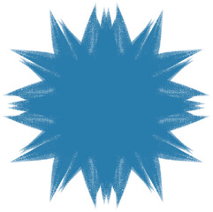 Sea Blue Spiked Abstract Shape Coal Brush