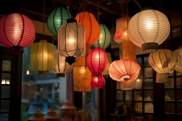 Paper lanterns. Generative AI