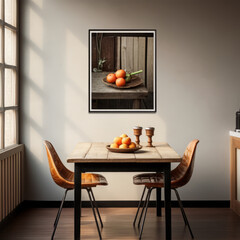 Modern Retro Kitchen Still Life Picture Frame Mockup, Neutral Decor