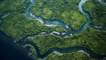 Stunning aerial view of the lush Amazon