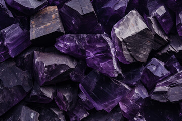 closeup of amethyst crystal vein