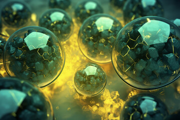 Elemental plutonium spheres, surface material texture