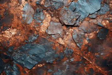 rusted copper ore material texture, closeup